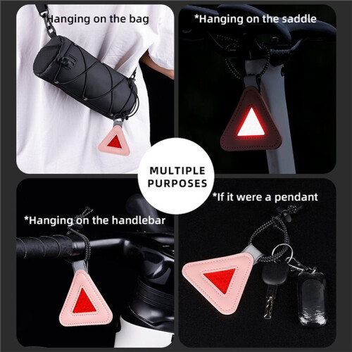 High Brightness Reflective Pendant Bicycle Night Riding Triangle Warning Pad 1