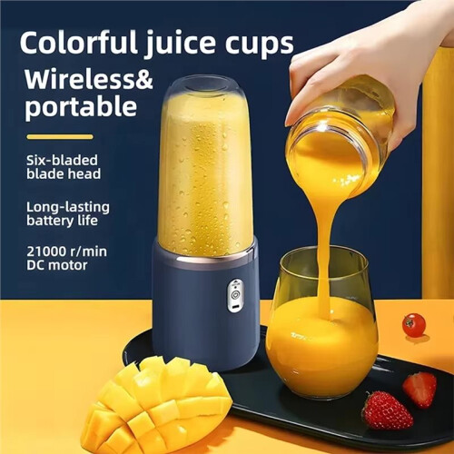Student Home Use Multi-Function Juice Maker Portable Rechargeable Small Juice Cup with Extra Travel Lid & Extra Bottle 2