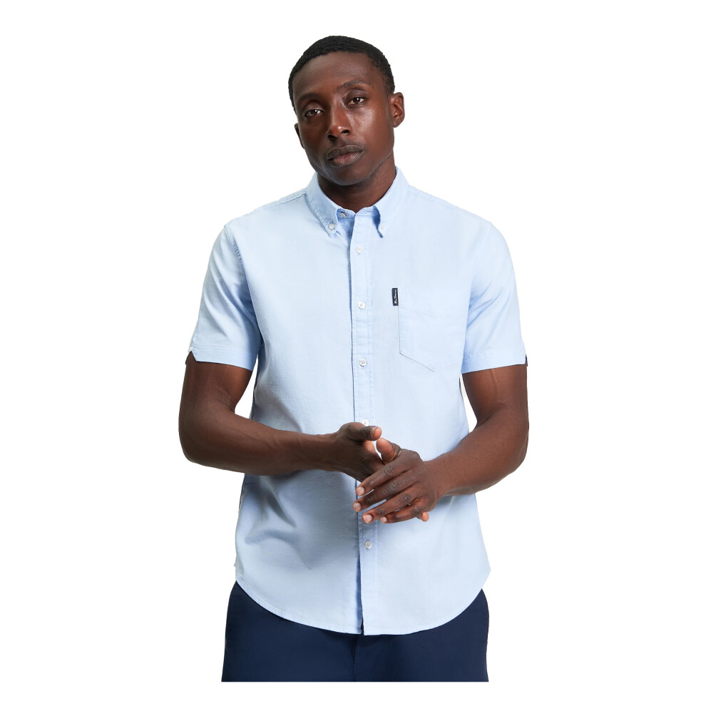 Ben Sherman (Xl, Sky) Mens Signature Oxford Short-Sleeved Shirt