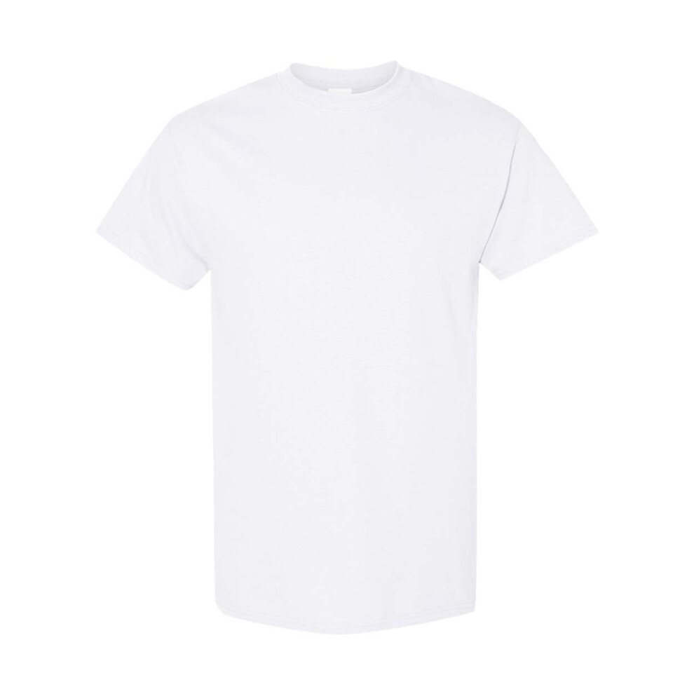 Gildan (4Xl, White) Mens Heavy Cotton Short Sleeve T-Shirt (Pack Of 5)