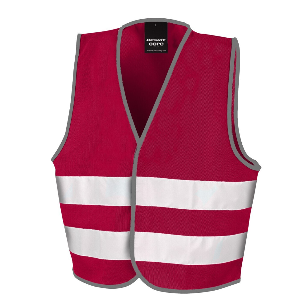 (10-12 Years, Burgundy) Safe-Guard By Result Childrens/Kids Core Enhanced Hi-Vis Vest 5059699815674