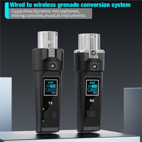 5pcs UHF Wireless Microphone System Adapter XLR Transmitter and Receiver for Dynamic Microphone Guitar Audio Mixer 1