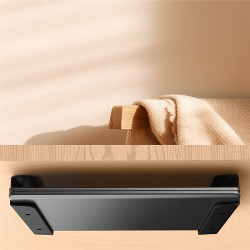 Universal Wall Mount Under Desk Mount Holder Bracket for Laptop Router Modems, Space-Saving Shelf with Screws 2