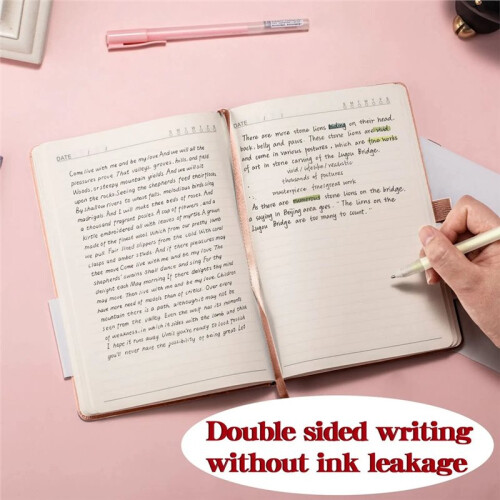 Hard Shell A5 Notebook with Elastic Band PU Leather Diary, Suitable for Office, School and Daily Note-Taking Black 1