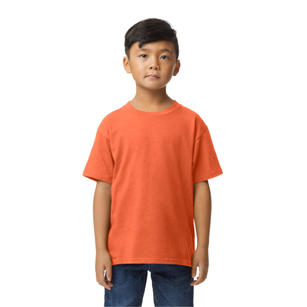 Gildan (M, Orange) Childrens/Kids Softstyle Midweight T-Shirt