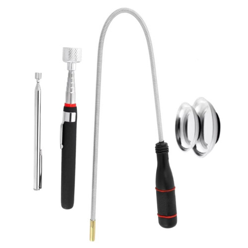 Telescoping Magnetic Pickup Tools Set Extendable Magnetic Pick  Tools Flexible Bendable Spring Magnet Stick Magnetic