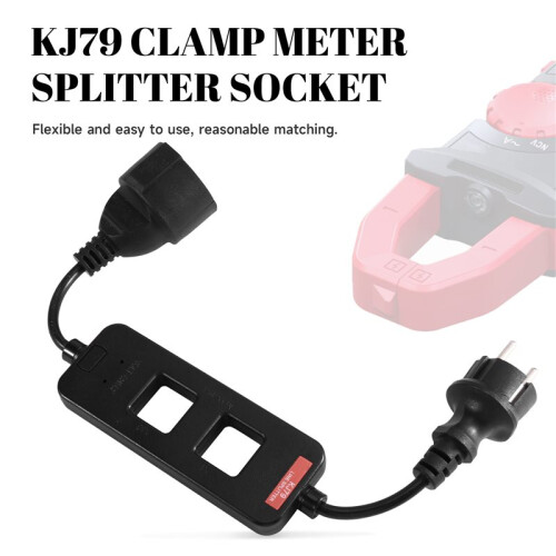 For KJ79 Series EU  Splitter 10X, 15A MAX with Voltage Tester Hole Clamp Meter Splitter Socket EU Plug