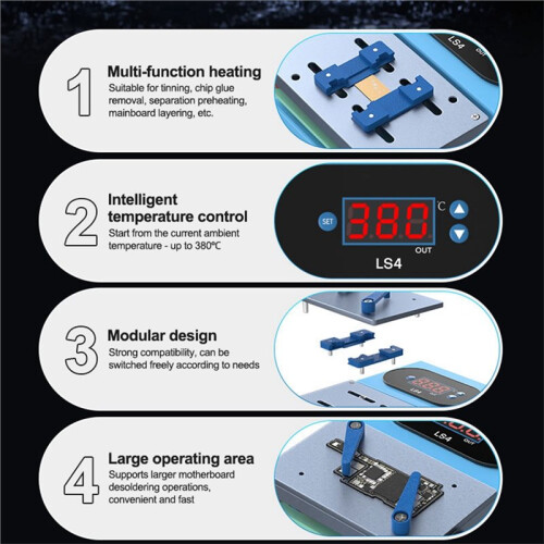 Glue Removal and Layering Multi-Function Heating Machine Intelligent Temperature Control Repair Tools US Plug 1