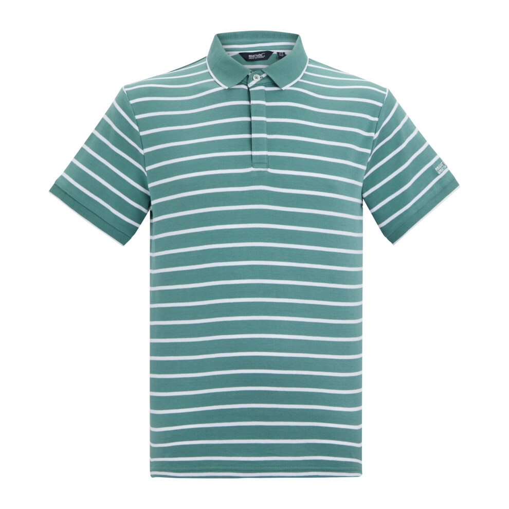 Regatta (Xl, Arctic/White) Mens Tiver Striped Polo Shirt