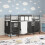 VidaXL vidaXL Kids'Loft Bed Frame with Curtains Black 100 x 190 cm 5