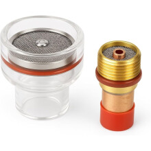 Kit di Saldatura per Tazza di Vetro Torch, Accessorio per Saldatura A Gas con Colletto per WP 17 18 26, con In Silicone (32mm)