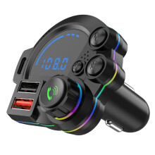 Transmissor FM 5.3 para Carro, Reprodutor de Música MP3, Adaptador de Carregador Rápido Dual QC3.0 & PD 20W Sem Fio