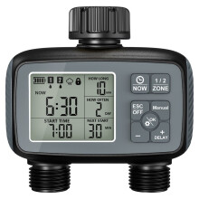 Sprinkler Timer 2 Zone Programmable Water Timer for Garden Hose Automatic Irrigation System for Yard Lawn