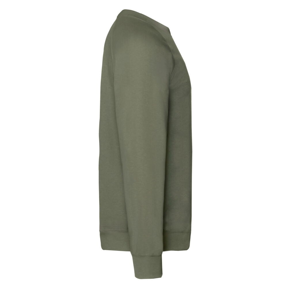 Fruit Of The Loom (L, Classic Olive) Mens Classic Raglan Sweatshirt