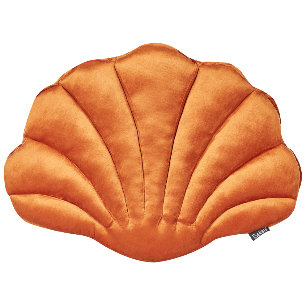 Beliani Throw Cushion Consolida Velvet 47 X 35 Cm Orange Solid