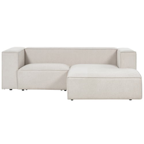 Beliani Corner Sofa 2 Seater VERNON Fabric Light Beige Left Hand