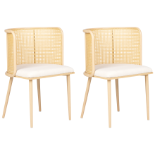 Set of 2 Dining Chairs KOBUK Metal Light Brown