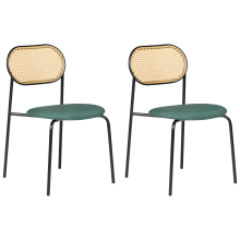Set of 2 Dining Chairs ADAVER Metal Black