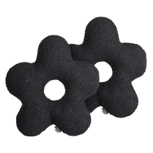Set of 2 Decorative Cushions CAMPONULA Boucle 40 x 40 cm Black Solid