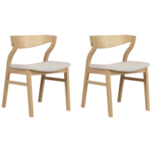 Set of 2 Dining Chairs MAROA Wood Beige