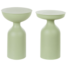 Set of 2 Side Tables COTA/TENJO Metal Light Green