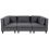 Beliani Modular U-Shape Sofa 5 Seater UNSTAD Dark Grey Fabric with Ottoman 1