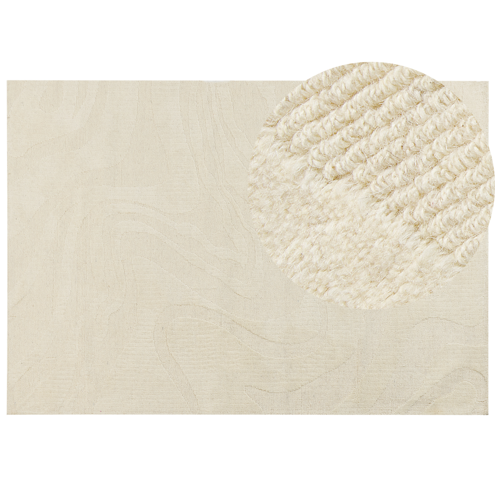 Beliani Rug Sasnak Beige 160 X 230 Cm Wool