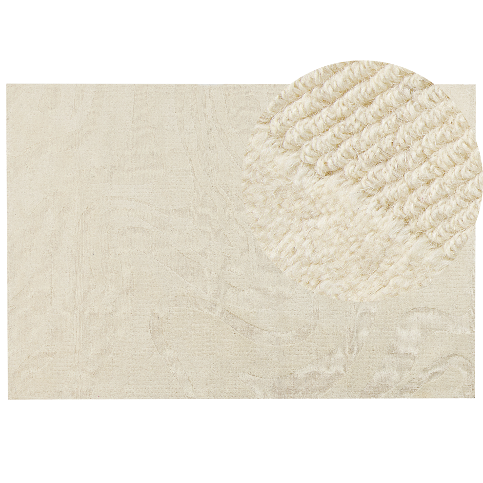 Beliani Rug Sasnak Beige 200 X 300 Cm Wool