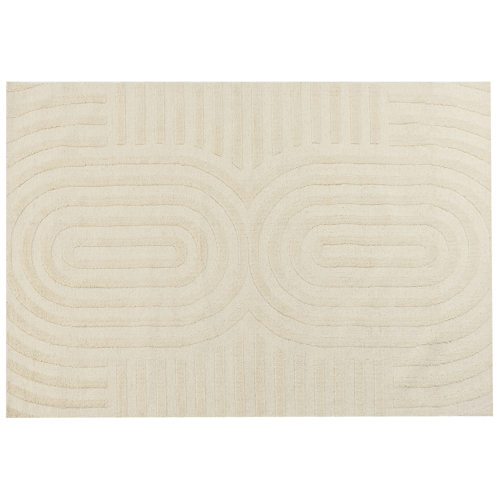 Beliani Rug Mastung Beige 160 X 230 Cm Wool