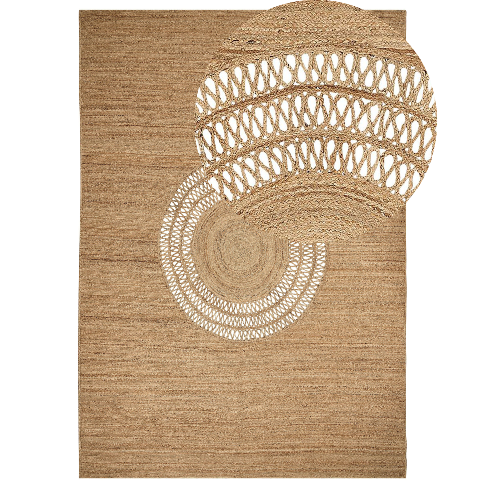 Beliani Rug Bogazoren Beige 160 X 230 Cm Jute