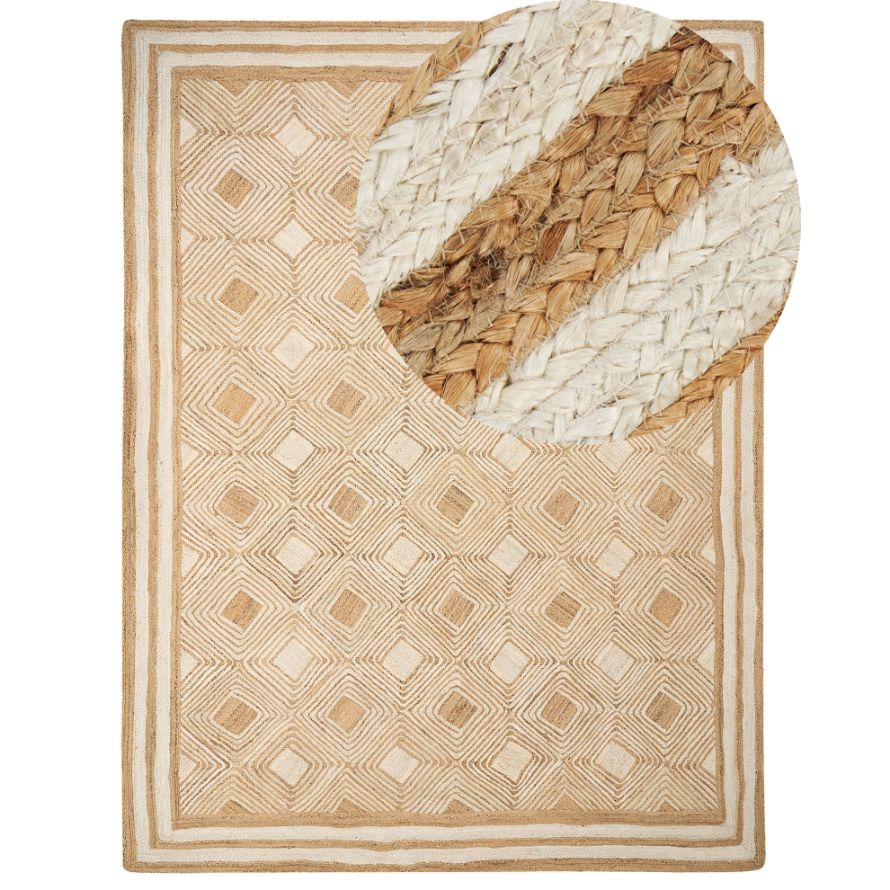Beliani Rug Mengen Beige 300 X 400 Cm Jute