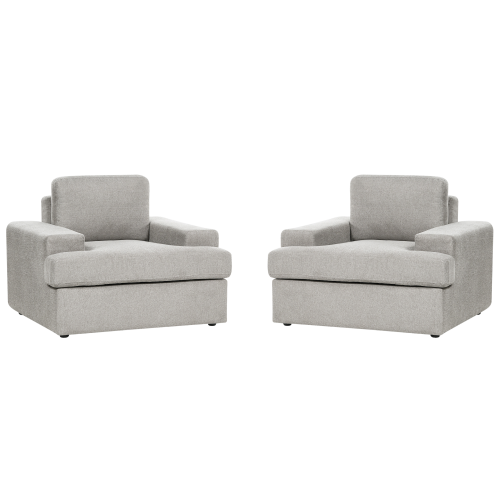 Beliani Set of 2 Armchairs ALLA Fabric Light Grey
