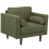 Beliani Armchair NURMO Fabric Dark Green 1