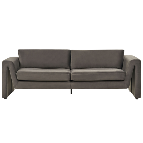 Beliani Sofa 3 Seater MAUNU Velvet Graphite Grey