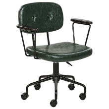 Desk Chair ALGERITA Faux Leather Dark Green