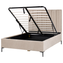 Ottoman Bed SEZANNE Velvet Taupe 140 x 200 cm (EU Double)