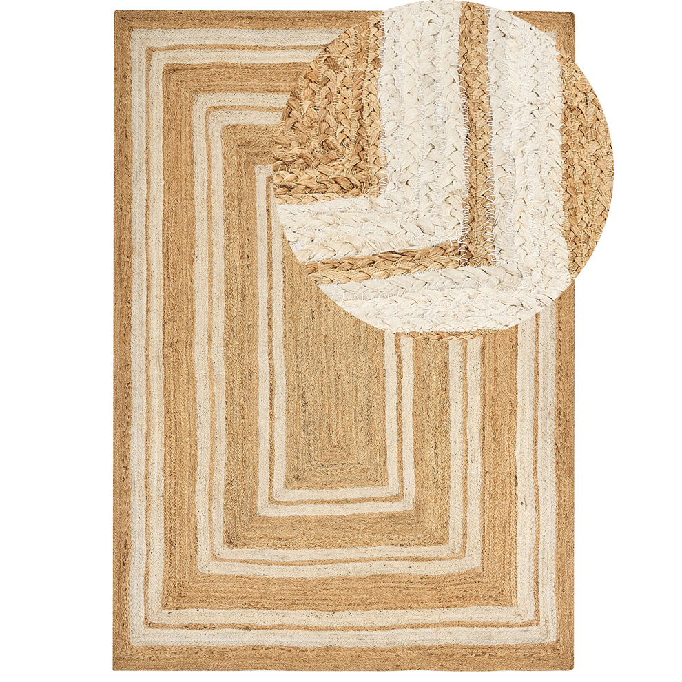 Beliani Rug Elmali Beige 160 X 230 Cm Jute