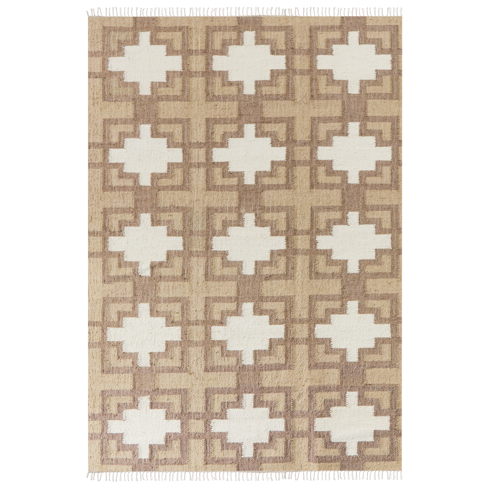 Beliani Rug Konurtay Beige 160 X 230 Cm Jute