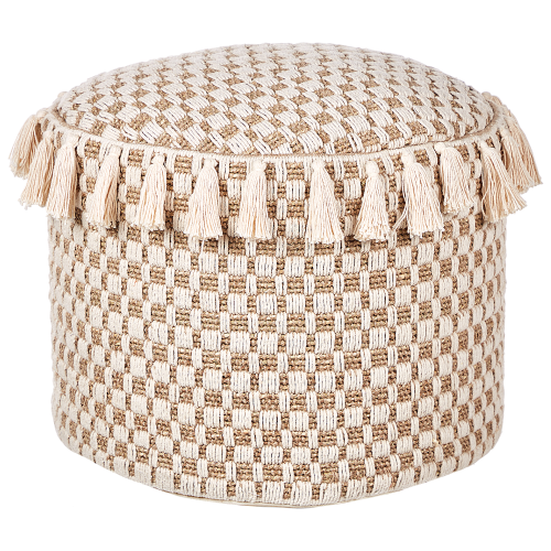 Beliani Pouffe PIRAK Cotton Light Beige