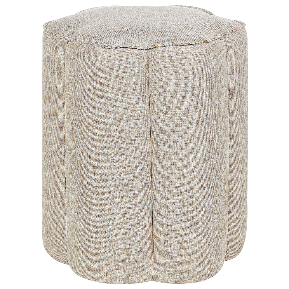 Beliani Pouffe Tappen Faux Linen Beige