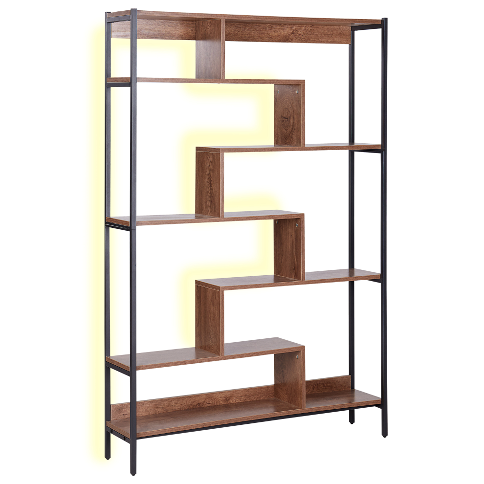 Beliani 6 Tier Shelving Unit Daven 180 Cm Brown