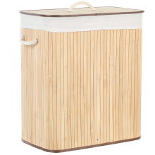 Laundry Basket KANDY Bamboo Light Brown 100 L