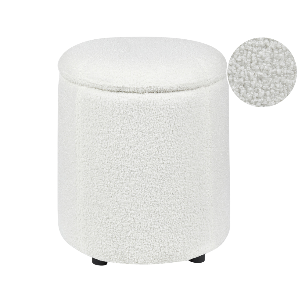 Beliani Storage Pouffe Maryland Boucle Off-White