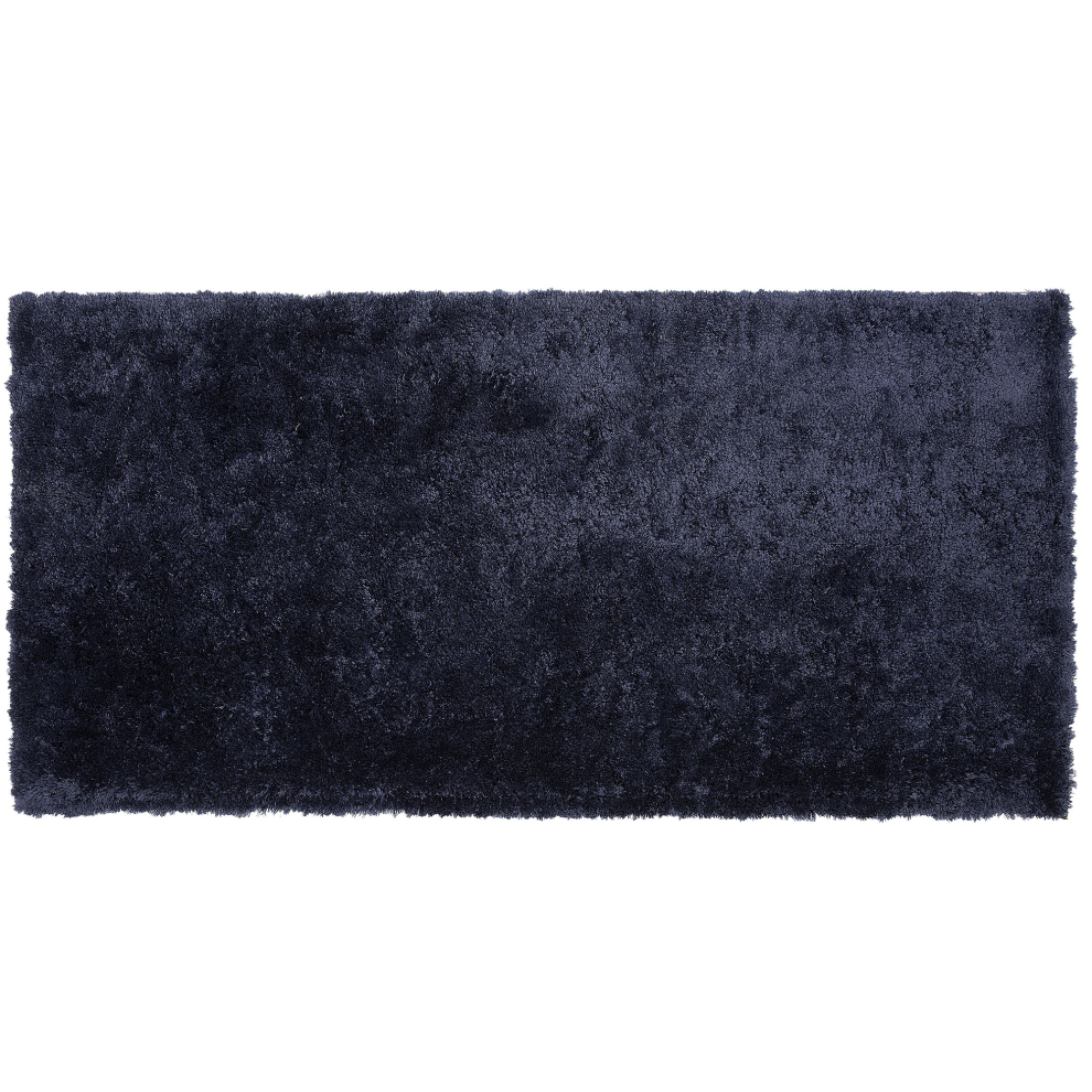 Beliani Shaggy Rug Evren Dark Blue 80 X 150 Cm