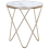 Beliani Side Table MERIDIAN Tempered Glass Marble/ Gold 1