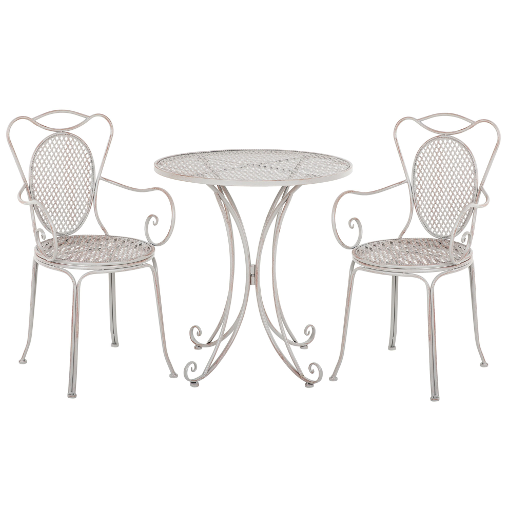 Beliani Bistro Set Folding Cilento Metal Grey