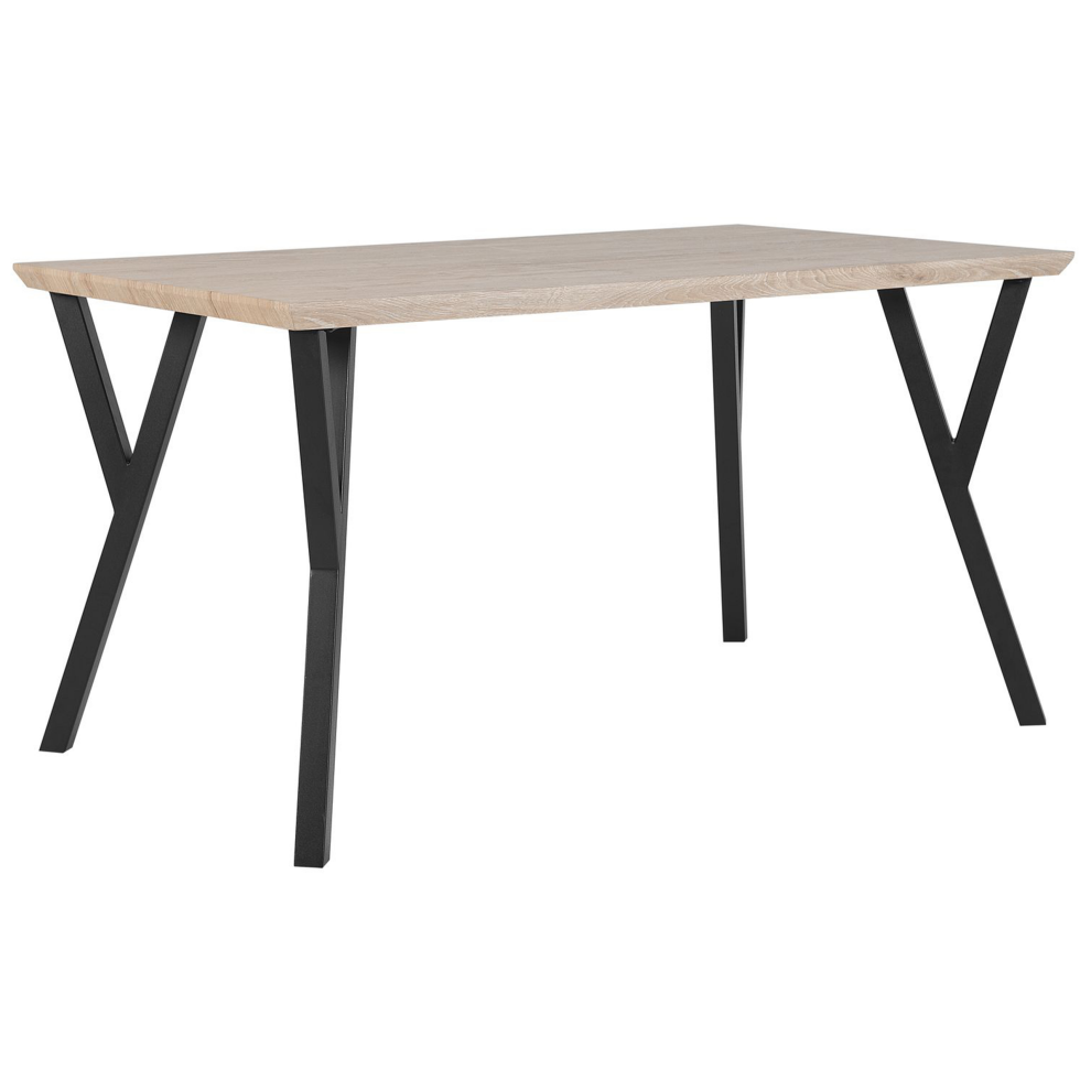 Beliani Dining Table Bravo Light Brown 140 Cm 80 Cm