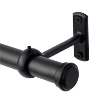 Ceiling Mounted Curtain Rod Brackets, Heavy Duty Ceiling Bracket for 1 Inch Curtain Rod Holder(Set of 12, Black)