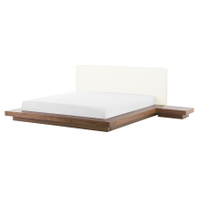 Waterbed Faux Leather ZEN 160 x 200 cm (EU King Size) Brown Ash Wood
