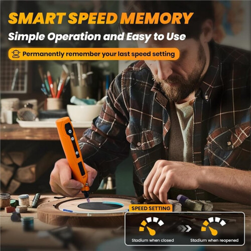 Cordless Rotary Tool, 8-Speed USB Charging with Accessories for DIY Crafts